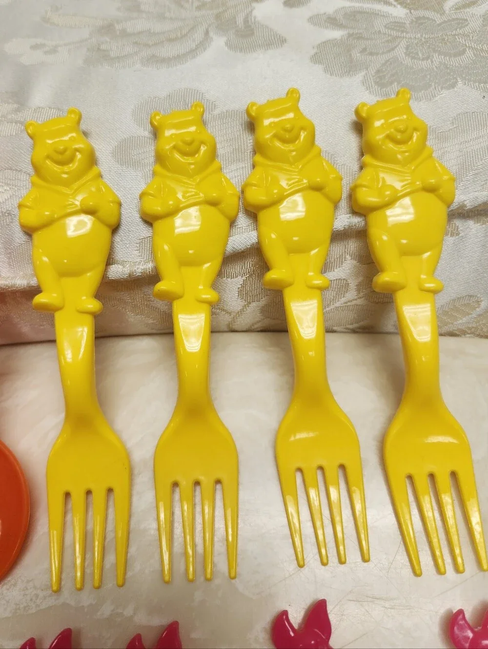 Vintage‎ Winnie the Pooh Plastic Toddler Cutlery Silverware 13 Pieces